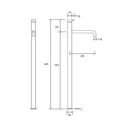 Waterevolution Flow fristående badkarblandare matt vit T134BR