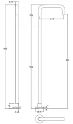 Waterevolution Flow fristående badkarspip stående matt svart T1672H24PR