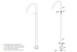 Waterevolution Flow badkarspip stående matt vit T1673BR