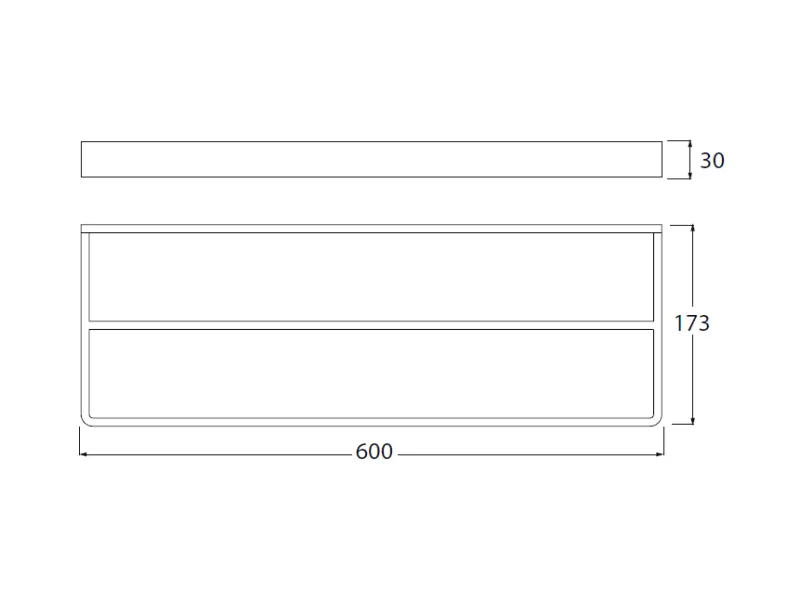 Waterevolution Deep dubbel handdukshållare 60 cm krom A212D01