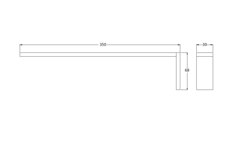 Waterevolution Deep handdukshållare 35 cm matt svart A215PR