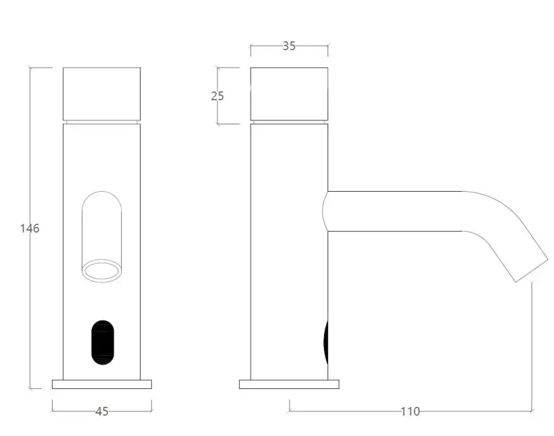 Waterrevolution Flow elektronisk tvättställsblandare med infraröd sensor, batteridriven, matt vit T110EBBR