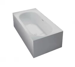 Solid-S Recto fristående badkar i solid surface (Corian), L 180 x B 93 x H 55 cm, mattvit, sista lagret