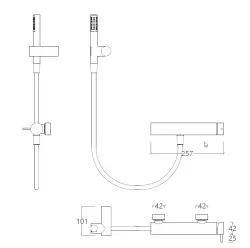 Waterevolution Flow duschblandare med duschset krom T14001
