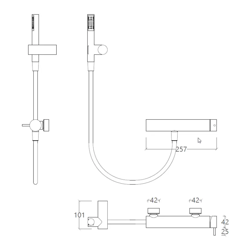 Waterevolution Flow duschblandare med duschset krom T14001