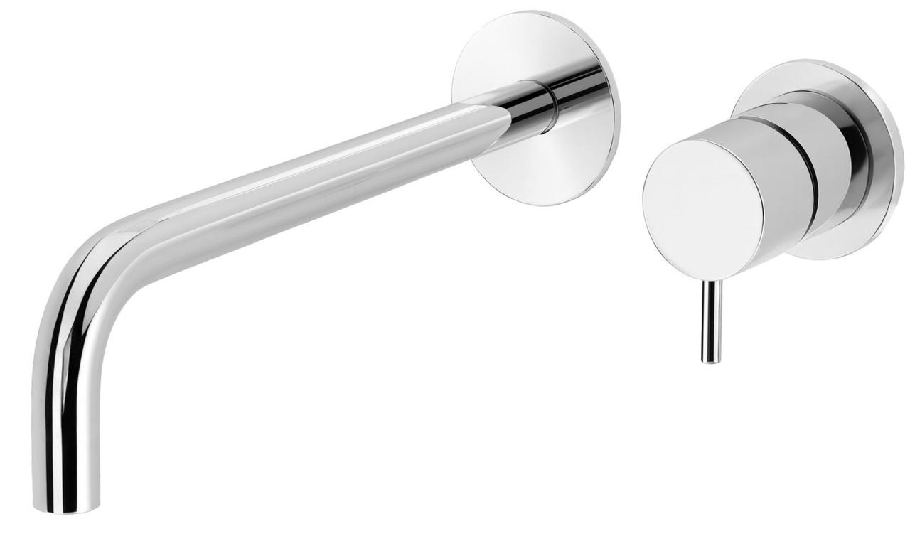 Waterevolution Flow inbyggd tvättställsblandare krom utloppsrör 21 cm T116B01-21