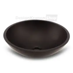 Solid-S Pure Monteringsdiskho, rund, matt svart, B41xH14 cm, utan överflöde, med propp i solid surface 1208775662