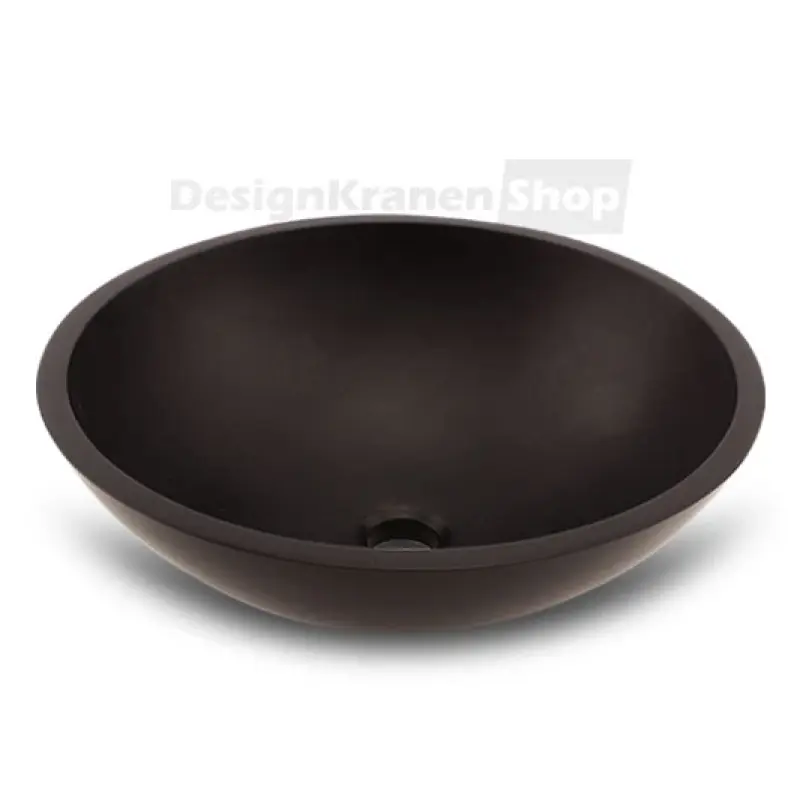 Solid-S Pure Monteringsdiskho, rund, matt svart, B41xH14 cm, utan överflöde, med propp i solid surface 1208775662