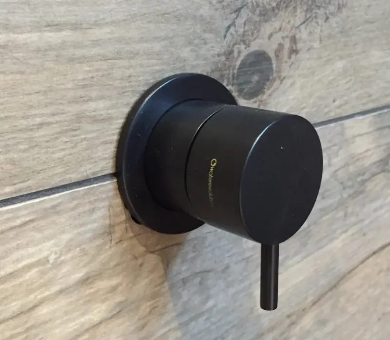 Waterevolution Flow inbyggd 2-vägsomkastare matt svart med rund rosett T1482SPR