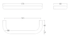 Waterevolution Flow handdukshållare 17,5 cm helt matt vit A110BR