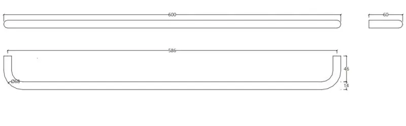 Waterevolution Flow handdukshållare 60 cm matt svart A112PR