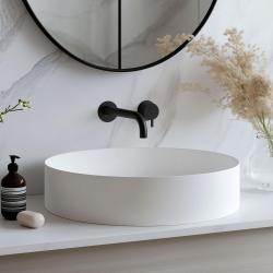 Waterevolution Flow inbyggd tvättställsblandare matt svart med utlopp 15 cm T116BPR-15