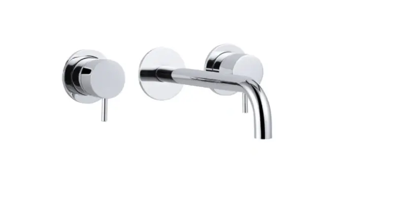 Waterevolution Flow 3-håls infälld tvättställsblandare krom med utlopp 21 cm T1163F01-21