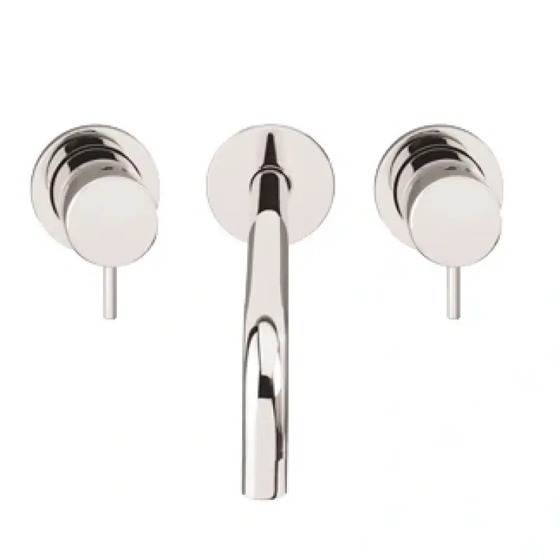 Waterevolution Flow 3-håls infälld tvättställsblandare krom med utlopp 21 cm T1163F01-21