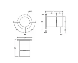 Waterevolution Flow inbyggd 2-vägs omkastare rund rosett krom T1482S01