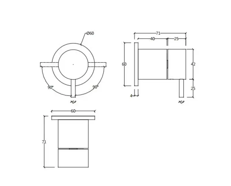 Waterevolution Flow inbyggd 2-vägs omkastare rund rosett krom T1482S01