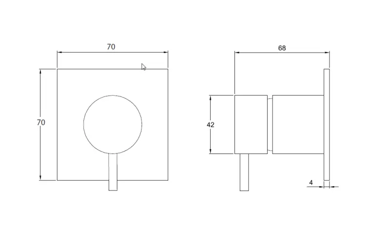 Waterevolution Flow inbyggd 3-vägs omkastare rund rosett matt svart T1483SPR