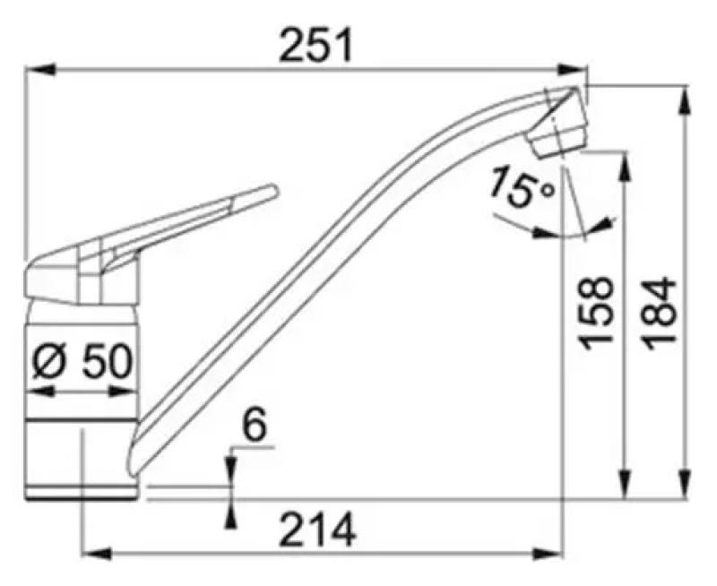 Franke Köksblandare Delta Novara Plus fast pip krom 115.0347.142