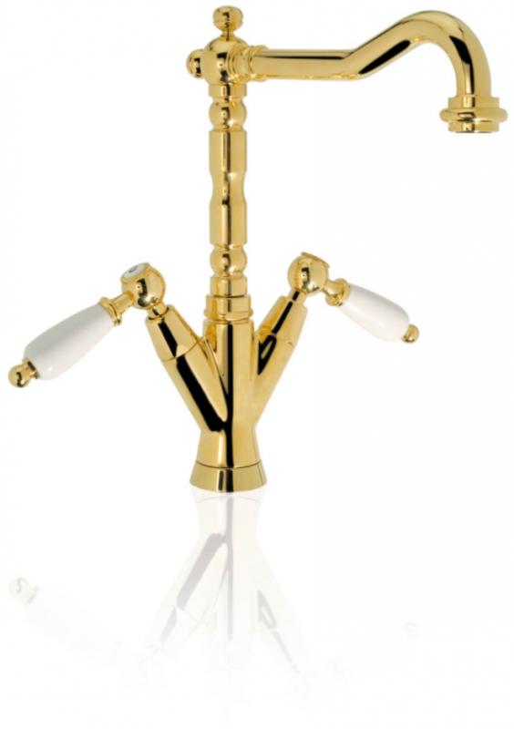 PB klassisk kran handfatkran Vita handtag pip 18,5 cm Brons 1208854302