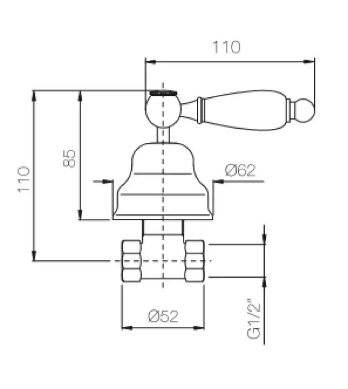 PB klassisk inbyggnadskran med vit handtag i rostfritt stål 1208854672