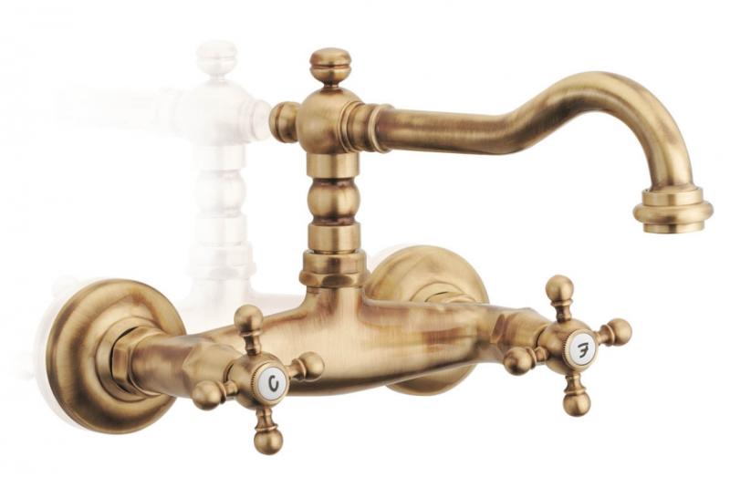 PB klassisk blandare för badkarsfyllning med stjärnventiler inklusive handdusch i rostfritt stål 1208855262