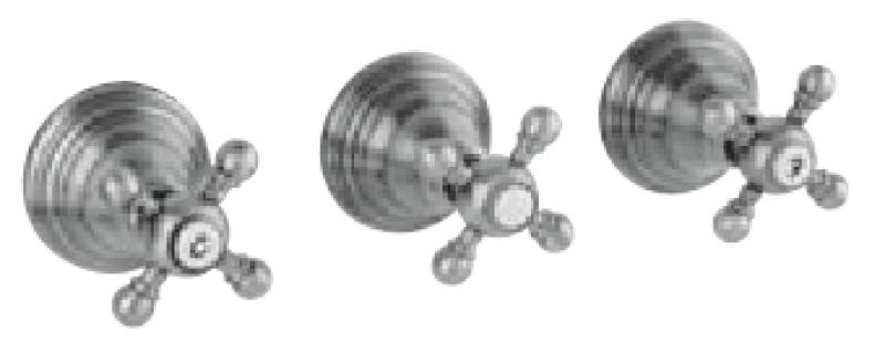 PB klassisk 2-vägs inbyggd duschset med omkopplare med stjärnformade vred i rostfritt stål 1208855382