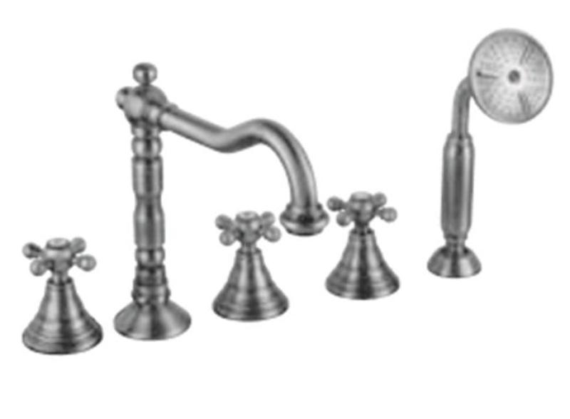 PB klassisk 5-håls badkarskran med stjärnknoppar Krom 1208855772