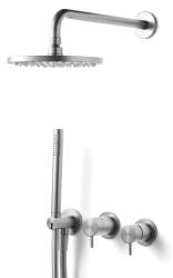 Waterevolution Flow inbyggd duschset med termostat, regndusch och handdusch i massivt rostfritt stål 1208889792