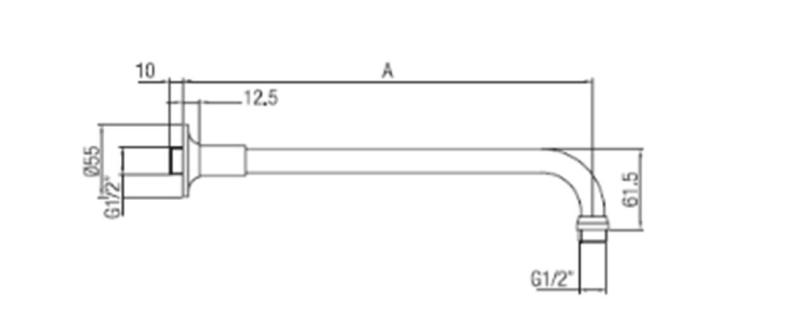 PB klassisk duscharm rostfritt stål 40 cm 1208898932