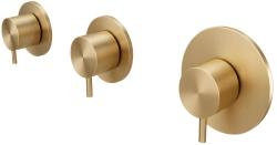 Waterevolution Flow inbyggd duschtermostat med 2 avstängningskranar i borstat mässing 1208916452