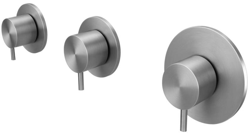 Waterevolution Flow inbyggd duschtermostat med 2 stoppkranar helt i rostfritt stål 1208916472