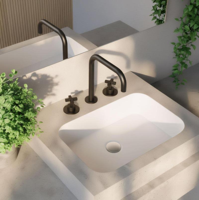 Waterevolution Cruz 3-håls tvättställsblandare matt svart 1208916602