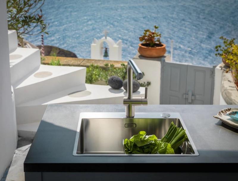 Franke massiv rostfritt stål Kökskran Atlas Neo svängbar pip 115.0521.435