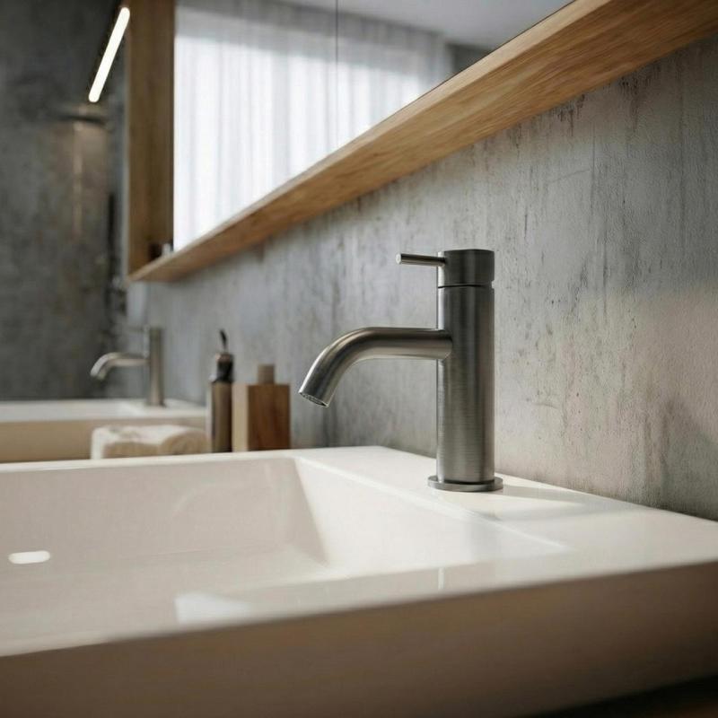 Waterevolution Flow tvättställsblandare PVD borstad gun metal T110GME