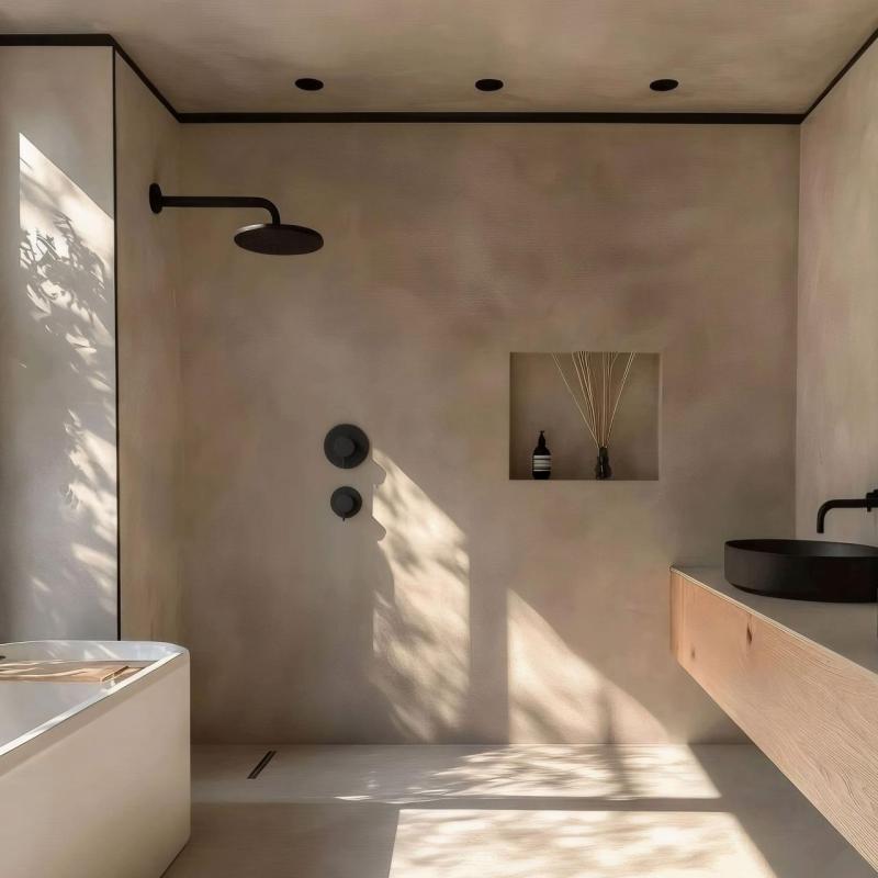 Waterevolution Flow inbyggd duschtermostat med 1 omkastningsventil matt svart 1208920978