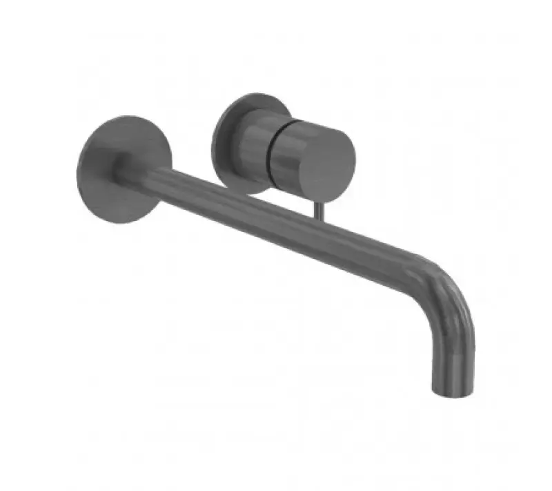 Waterevolution Flow Inbyggd tvättställsblandare PVD Gun Metal med utlopp 15 cm T116BME-15