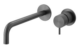 Waterevolution Flow Inbyggd tvättställsblandare i PVD-beläggning i gun metal med 21 cm långt utlopp T116BGME-21