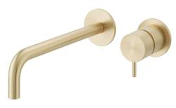 Waterevolution Flow Inbyggd handfatkran PVD Vitguld med utlopp 21 cm T116BWGE-21