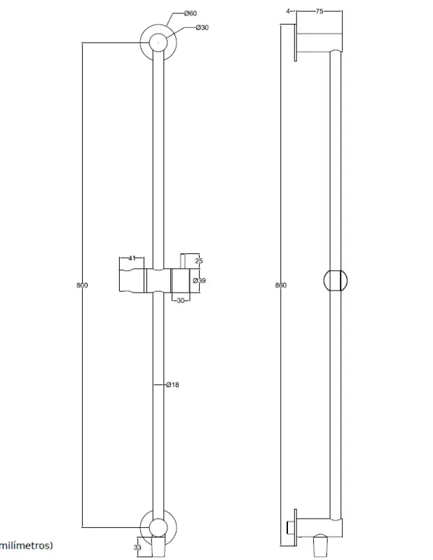 Waterevolution Flow duschstångset med handdusch 800mm Ljusguld T1661WGE