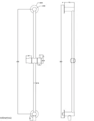 Waterevolution Flow duschstångset med handdusch 800mm Gun Metal T1661GME