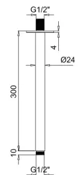 SB Rubinetterie Universell takduscharm rund 30 cm färg matt svart 1208946684