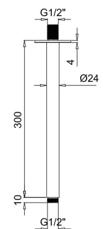 SB Rubinetterie Universell takduscharm rund 30 cm färg matt svart 1208946684