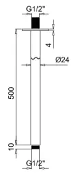 SB Rubinetterie Universell takduscharm rund 50 cm färg matt svart 1208946687