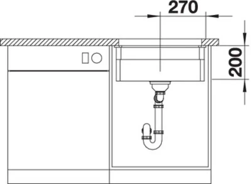 Blanco Etagon 500-U underbänksdiskho basalt 525154