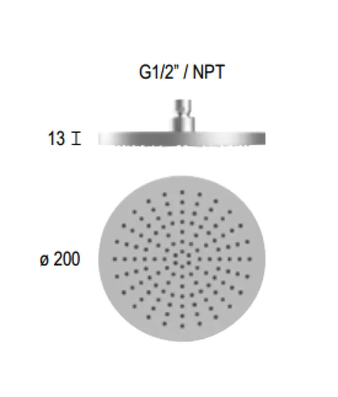 SB Round 316 Takdusch Huvuddusch 20 cm PVD guld 1208946726