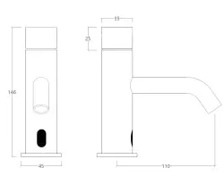 Waterevolution Flow elektronisk tvättställsblandare infraröd på 230 volt matt vit T110EEBR