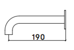 Waterevolution Flow badpip 19 cm helt i rostfritt stål T167119IE