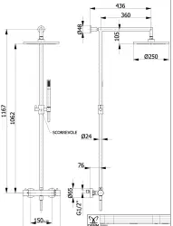 DEMM Shower duschkombination termostat med regndusch krom 1208946967