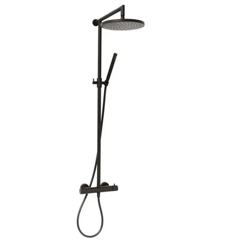 DEMM Shower duschkombination termostat med regndusch matt svart 1208946968