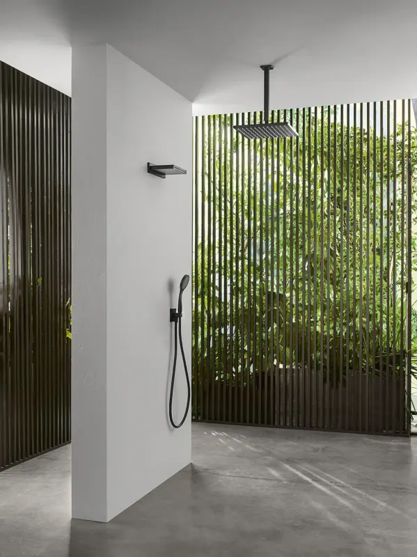 SB Rubinetterie Regndusch Eco Air vattensparande fyrkantig regndusch mattsvart 30x30cm 1208947016